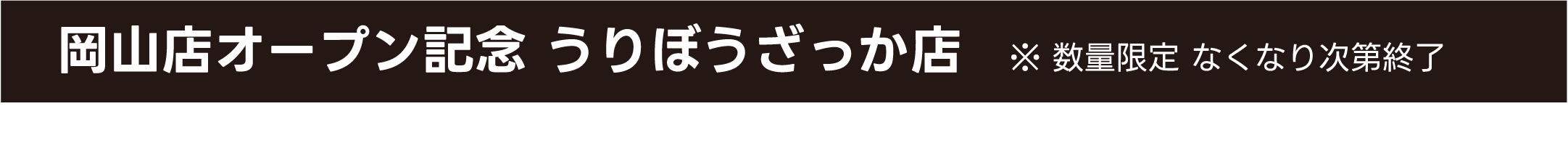 岡山店オープン記念 うりぼうざっか店